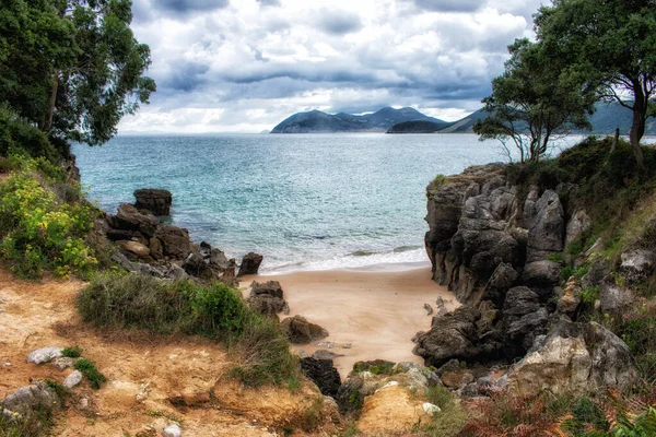 Cantabria Noja Daki Güzel Doğa Manzaranın Yüksek Açılı Bir Görüntüsü — Stok fotoğraf