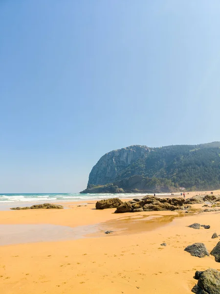 Пляж Лага Заповеднике Урдайбай Бибере Испания — стоковое фото