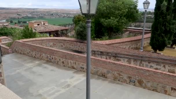 Beau Paysage Jardins Cathédrale Tolède Espagne — Video