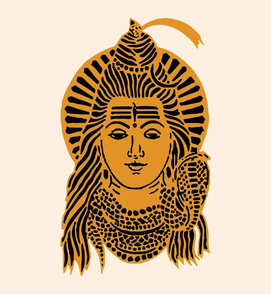 Illustration Skiss Indiska Berömda Och Mäktiga Guden Lord Shiva Ljus — Stockfoto