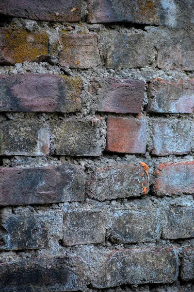 Вертикальный Снимок Старой Текстуры Кирпичной Стены — стоковое фото