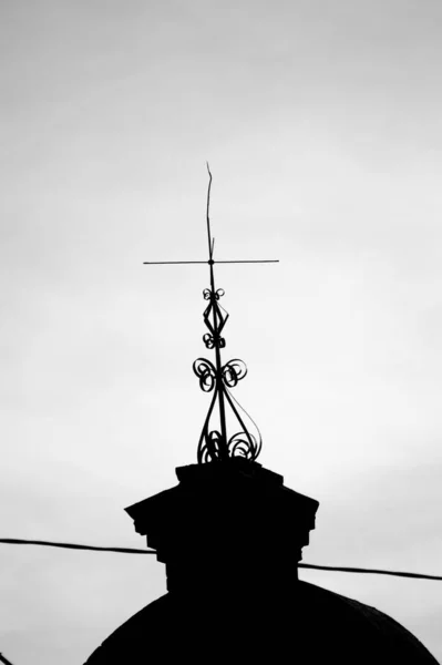 Vertical Grayscale Shot Decorative Structure Dome Roof — Stock Photo, Image