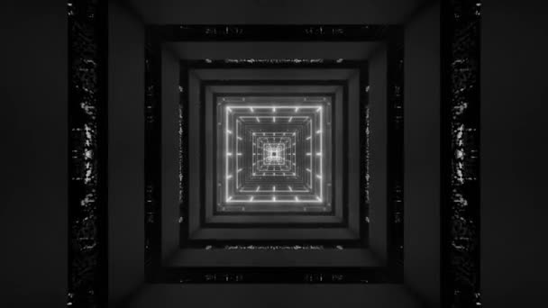 Geometrik Şekilleri Neon Altın Işıkları Olan Fütüristik Bir Arkaplanın Görüntüsü — Stok video