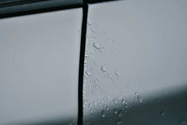 Крупним Планом Знімок Дощу Віконному Склі — стокове фото