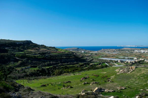 Rabat Malta Noviembre 2016 Vistas Campo Tierra Agrícola Largo Las — Foto de Stock