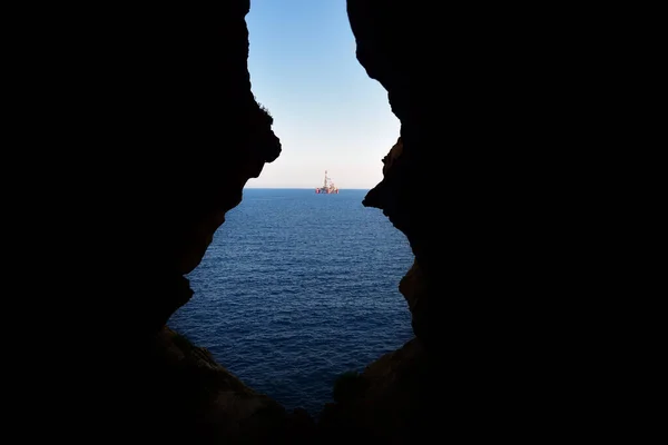 Birzebbuga Malta Junho 2015 Vista Caverna Mar Formada Por Intemperismo — Fotografia de Stock