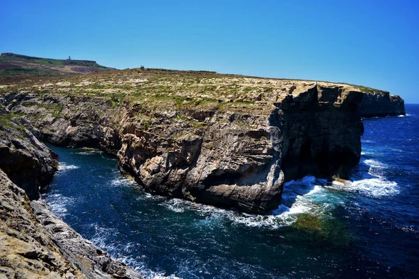 Gozo Malta Junho 2015 Vale Costeiro Afogado Ria Wied Ghasri — Fotografia de Stock