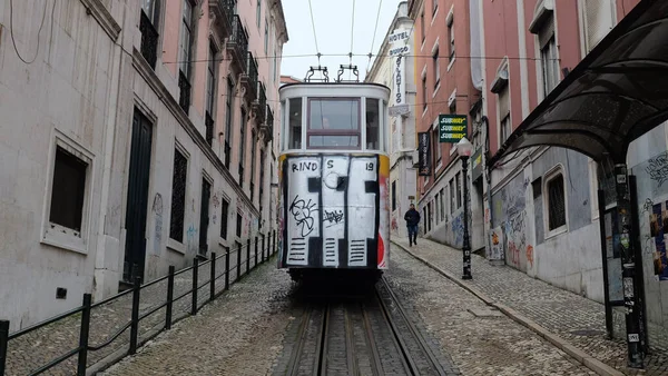 Lison Portugal Febrero 2019 Tradicional Lisboa Famoustram Tranvías — Foto de Stock
