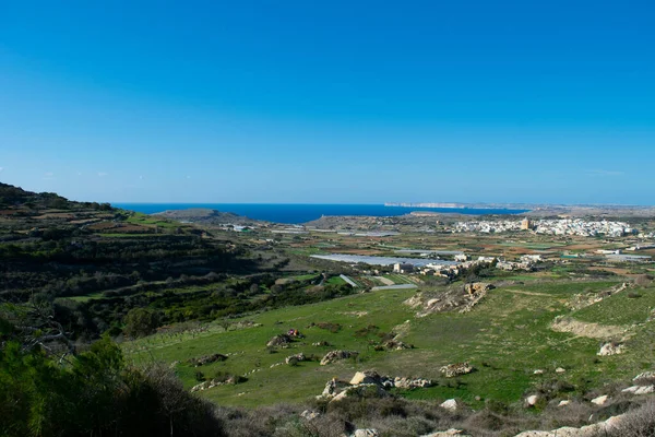 Rabat Malta Noviembre 2016 Vistas Campo Tierra Agrícola Largo Las — Foto de Stock