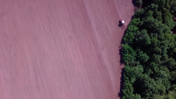 Vista Aérea Cosechadora Agrícola Que Trabaja Campo Agrícola Rural — Vídeos de Stock