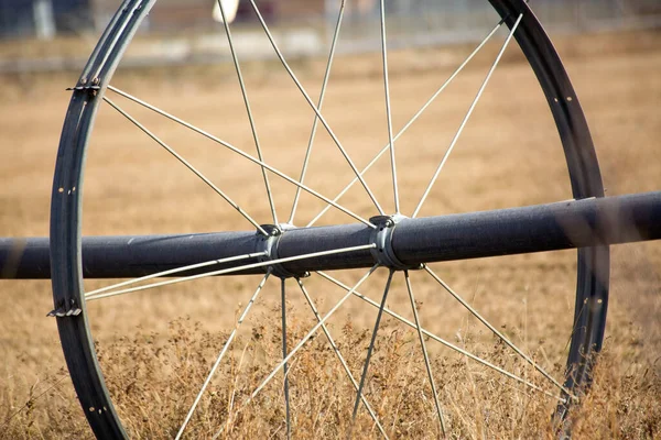 Tiro Perto Uma Roda Velha Campo — Fotografia de Stock