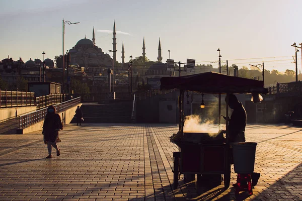 Beautiful View Fatih Captured Istanbul Turkey Sunset — Stock Photo, Image