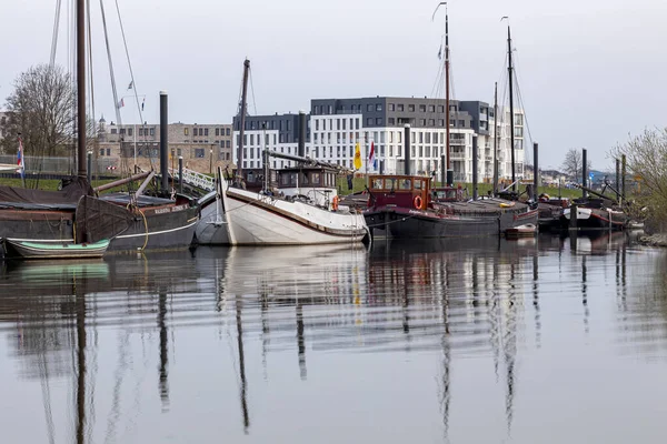 Zutphen Países Bajos Marzo 2021 Tranquilo Antiguo Puerto Madera Ahora — Foto de Stock