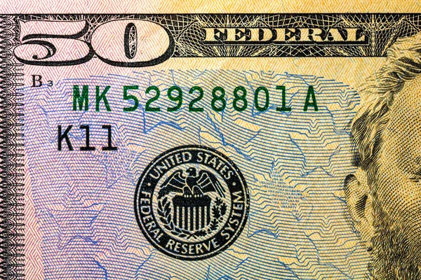Detailaufnahmen Der Dollarnote Aus Nächster Nähe — Stockfoto