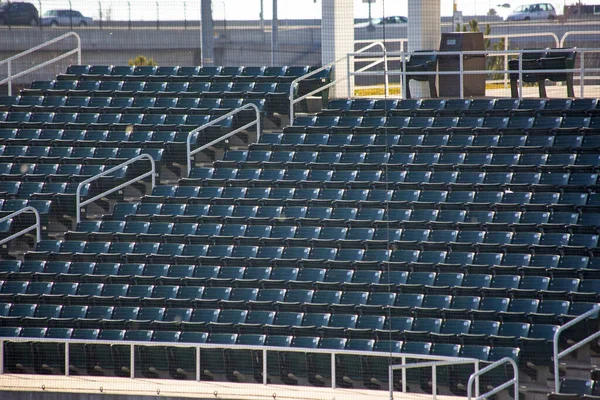 Tiro Close Assentos Vazios Estádio — Fotografia de Stock