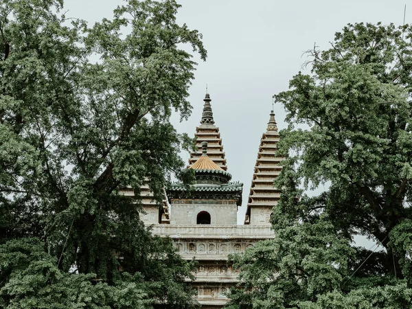 Una Hermosa Vista Del Famoso Templo Las Cinco Pagodas Haidian —  Fotos de Stock