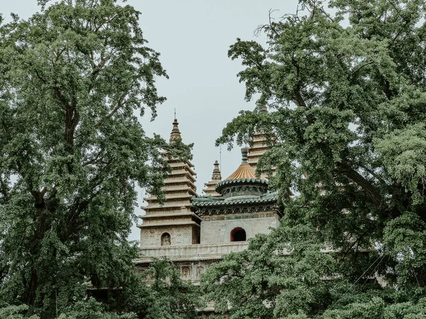 Uma Bela Vista Famoso Templo Dos Cinco Pagodes Haidian China — Fotografia de Stock