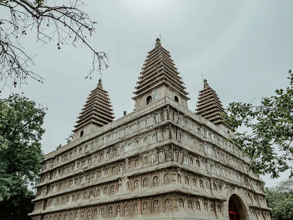 Una Hermosa Vista Del Famoso Templo Las Cinco Pagodas Haidian —  Fotos de Stock