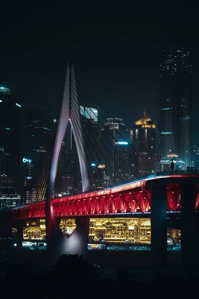 China Maj 2021 Bridge Jialing River Nightview Chongqing Kina — Stockfoto