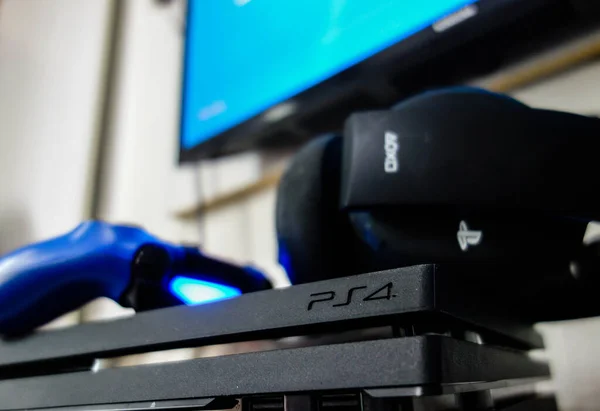 Sao Paulo Brazil May 2021 Sony Black Playstation Pro Game — 스톡 사진