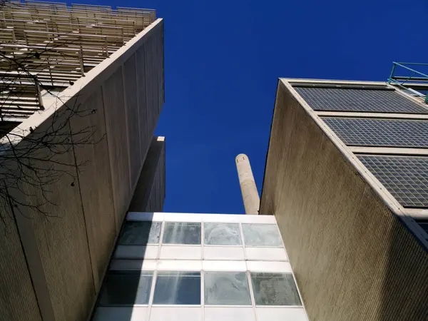 Colpo Angolo Basso Edificio Strutturato Strati — Foto Stock