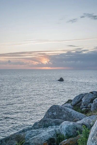 Una Vista Panoramica Del Tramonto Capo Finisterre Galizia Spagna — Foto Stock