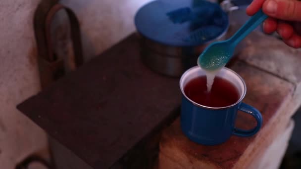 Taza Con Bebida Caliente — Vídeos de Stock