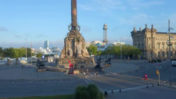 Een Luchtfoto Beelden Van Een Oud Monument Het Centrum Van — Stockvideo