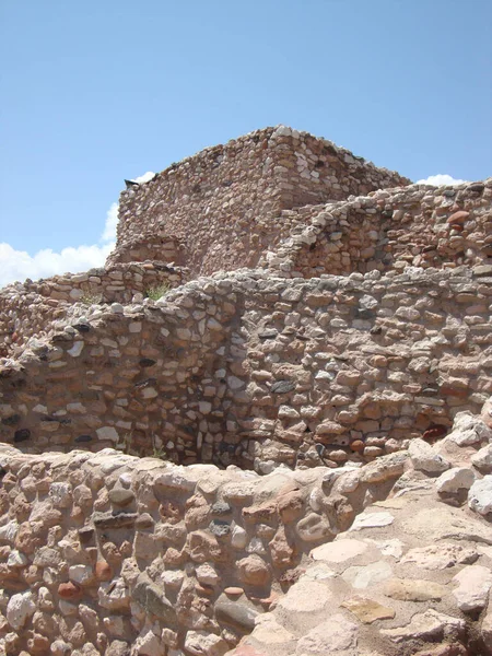 Egy Kőműves Komplexum Ősi Tuzigoot Nemzeti Emlékmű Romjainál Clarkdale Közelében — Stock Fotó