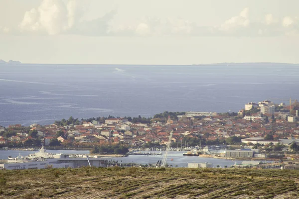 Légi Felvétel Város Zadar Óceán Elfogott Horvátországban — Stock Fotó