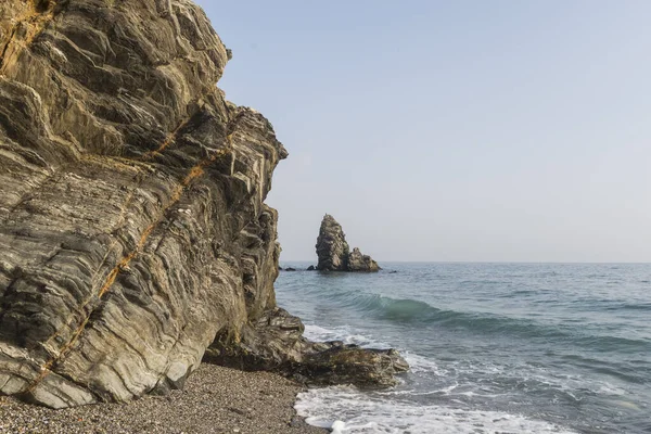 Una Vista Panorámica Acantilado Rocoso Playa Málaga España — Foto de Stock