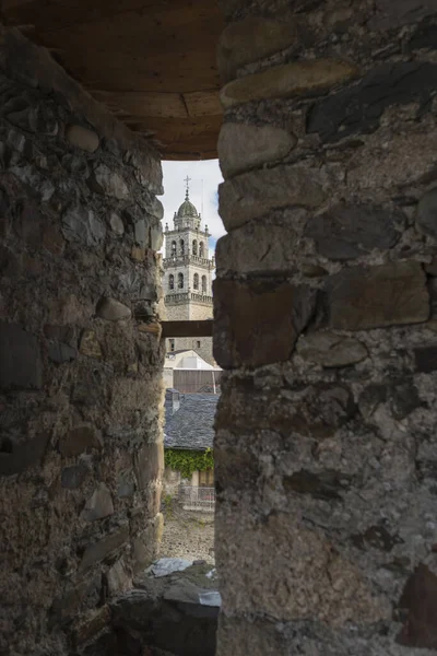 Plano Vertical Del Campanario Catedral Ponferrada España — Foto de Stock