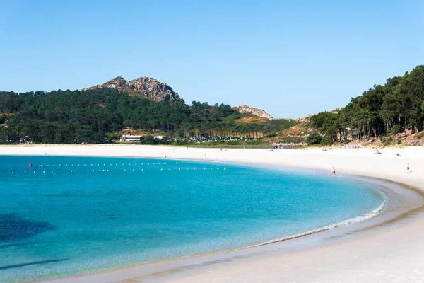 Una Splendida Vista Una Spiaggia Soleggiata Alle Isole Cies Vigo — Foto Stock