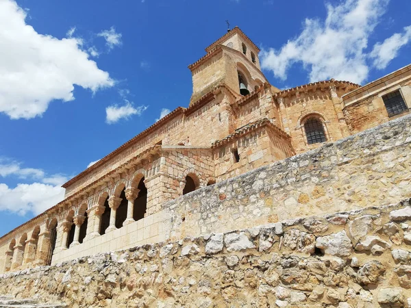 Tiro Ângulo Baixo Nuesta Senora Del Rivero Fachada Igreja San — Fotografia de Stock