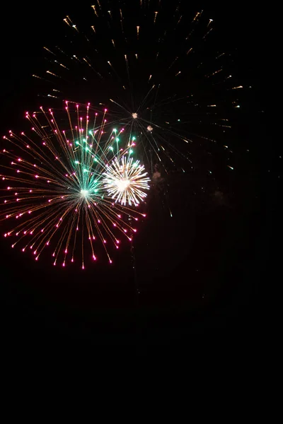 Vertical Shot Firework Night — Stock Photo, Image