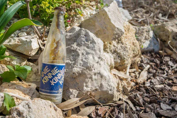 Rab Malta Dec 2019 Gammal Glasflaska Kinnie Maltesisk Bittersöt Kolsyrad — Stockfoto