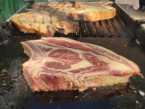 Gros Plan Steak Porc Cru — Photo