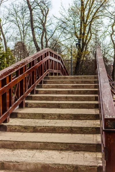 Plan Vertical Pont Avec Escalier Automne — Photo