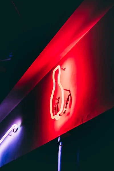 Dubai Émirats Arabes Unis Juil 2019 Red Neon Signe Bowling — Photo