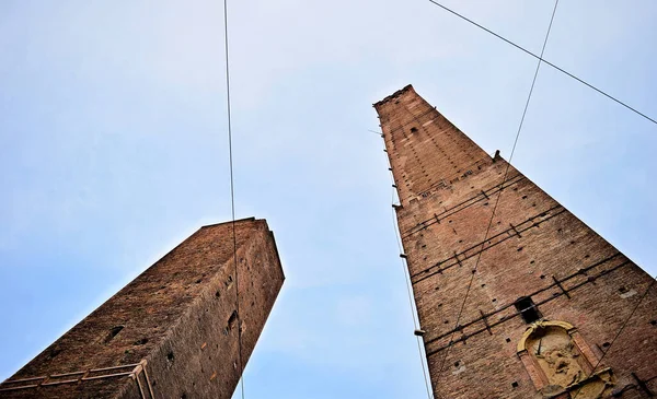 Bologna Italia Feb 2016 Due Torre Ovvero Due Torri Bologna — Foto Stock