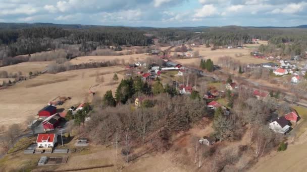 Pandangan Aeria Terhadap Kota Bjorketorp Munisipalitas Harryda Swedia — Stok Video