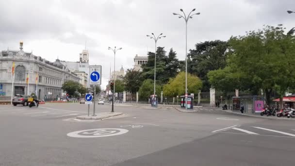 Panela Cruzamento Cibeles Espanha — Vídeo de Stock