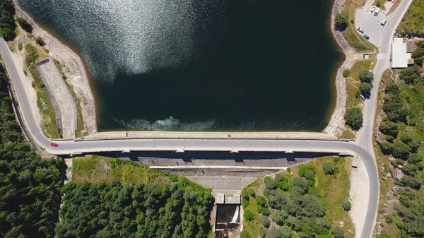 Luchtfoto Van Een Waterdamwand Hernieuwbare Energie — Stockfoto