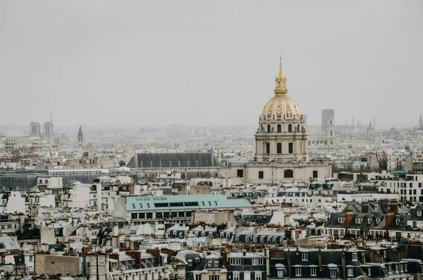 Une Belle Vue Sur Grand Palais Entouré Brouillard Paris France — Photo