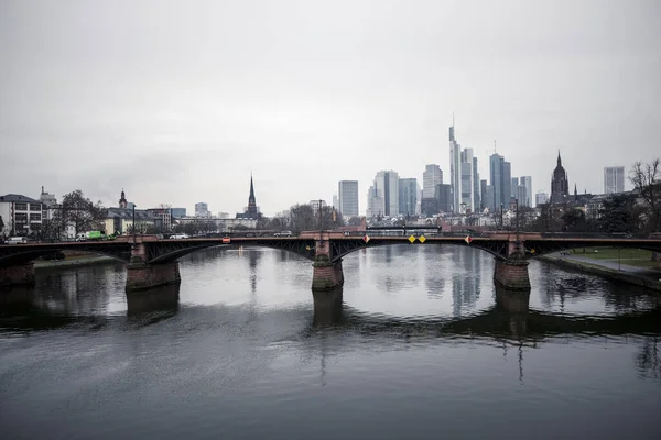 Франкфурт Майні Іспанія 2021 Небесний Флірт Майні Фінансовий Район — стокове фото