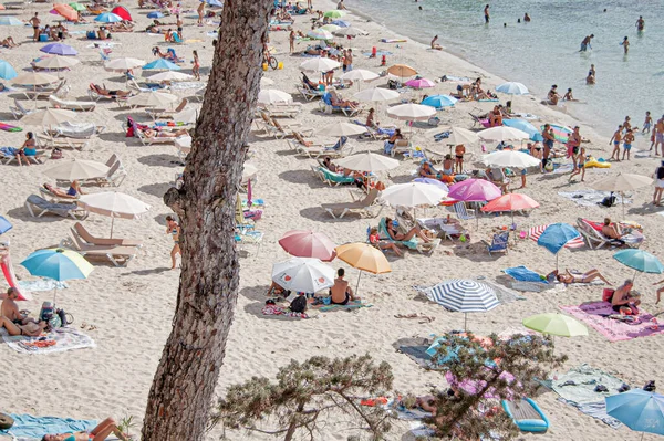 Ibiza Spanyolország Aug 2020 Gyönyörű Tengerparti Jelenetek Kilátással Földközi Tengerre — Stock Fotó