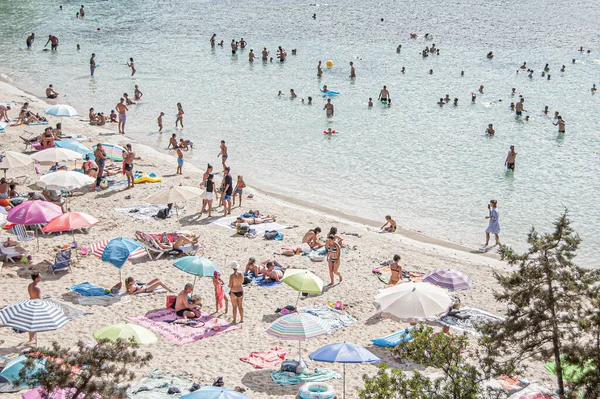 Ibiza Spanyolország Aug 2020 Gyönyörű Tengerparti Jelenetek Kilátással Földközi Tengerre — Stock Fotó