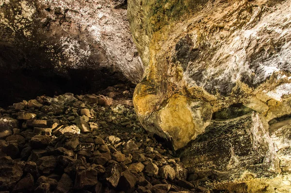 Closeup Shot Wall Texture Cueva Los Verdes Punta Cave Spain — Stock Photo, Image