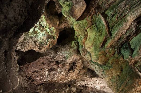 Close Textura Parede Caverna Cueva Los Verdes Punta Espanha — Fotografia de Stock