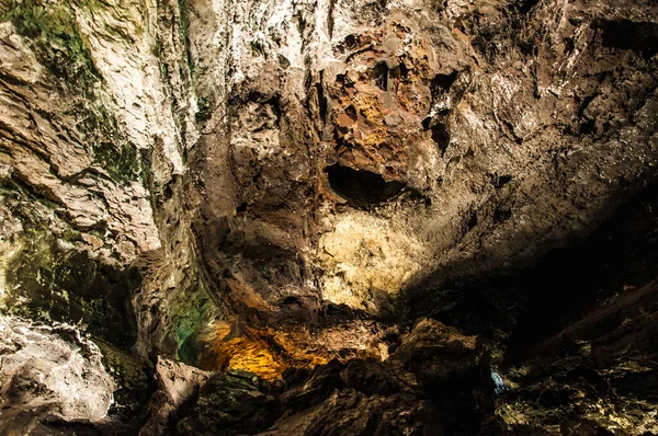 Close Textura Parede Caverna Cueva Los Verdes Punta Espanha — Fotografia de Stock